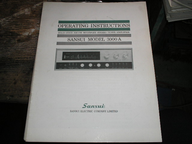 3000A AM FM Tuner Amplifier Operating Instruction Manual